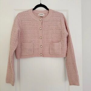 Pink cropped Jesica Simpson cardigan Sz. M
